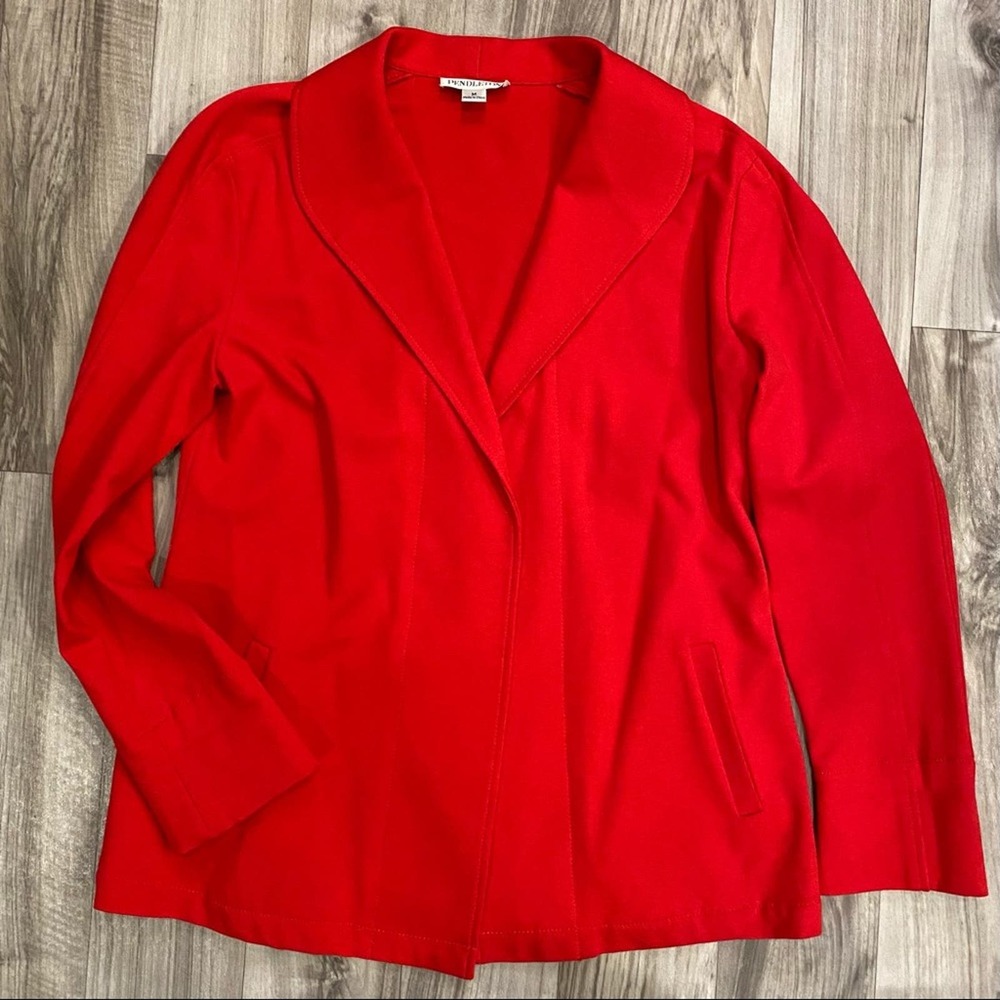 Pendleton M‎ True Red Open Front Soft Blazer in Stretch Modal Fabric IMMACULATE